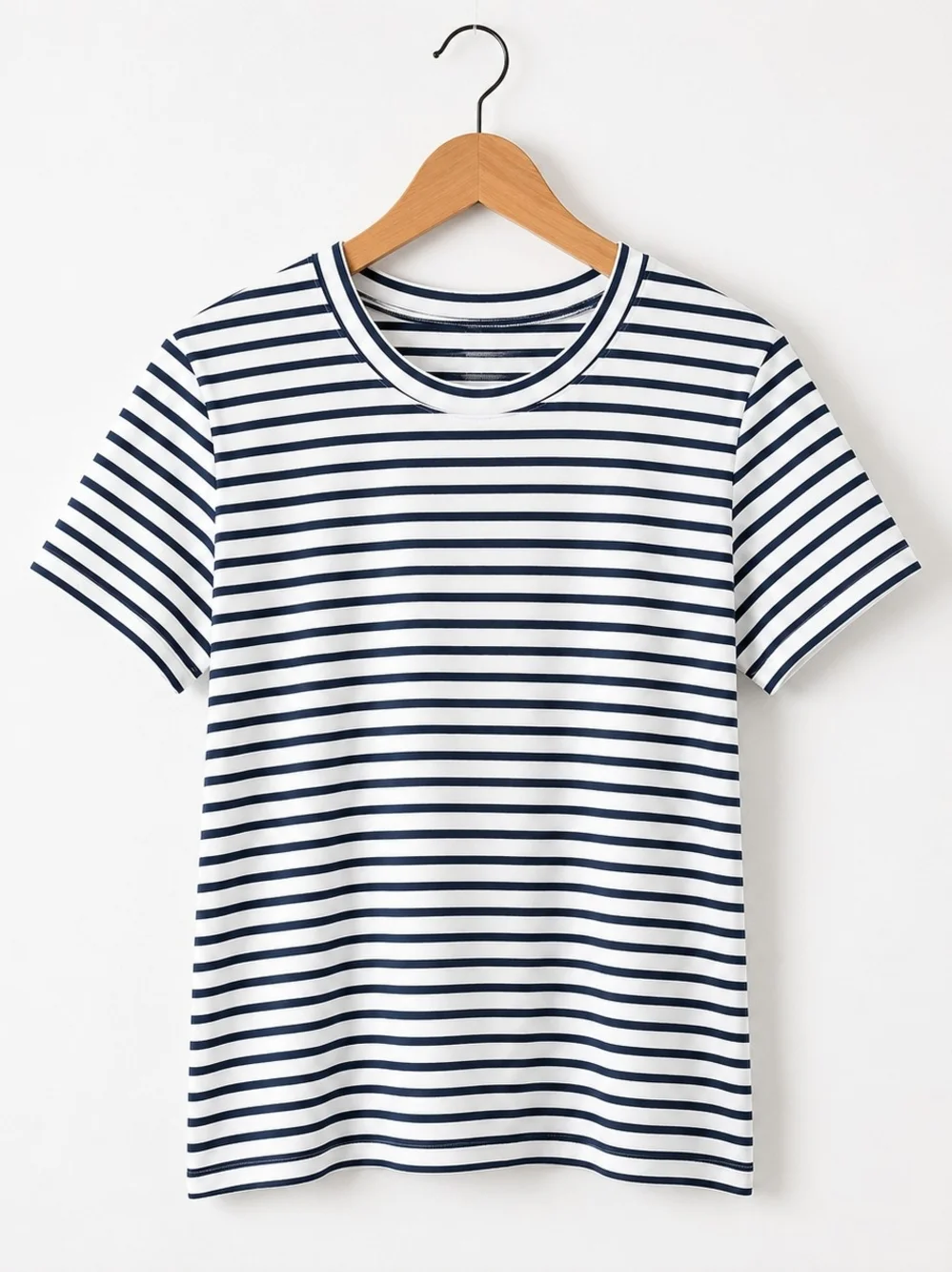 J CREW Striped Navy and White Crewneck Tee - Women